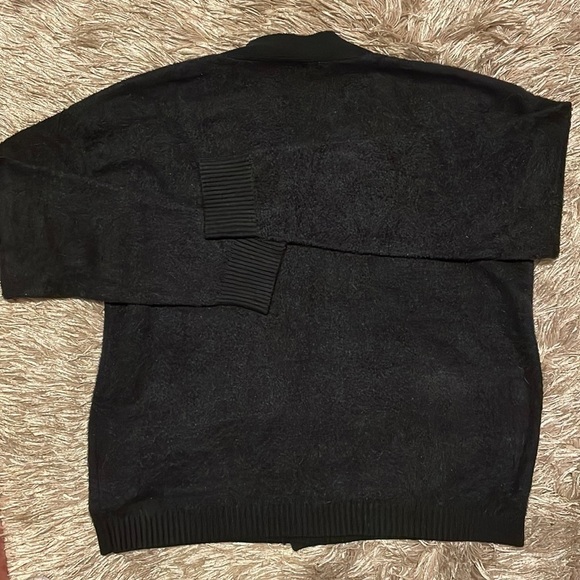 JOIE Black Long Sleeve V Neck Button Front Sweater Size Large - Picture 7 of 8